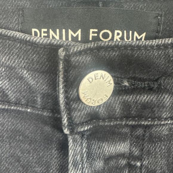 Aritzia Denim Forum Jeans The Arlo High Rise Straight Size 28 Black Wash Stretch - Picture 7 of 11